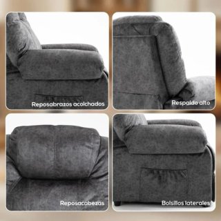 Sillón de tela gris