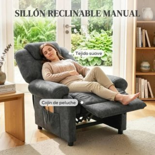 Sillón de tela gris