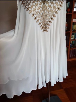Abito donna seta oro e bianco