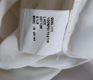 Abito donna seta oro e bianco