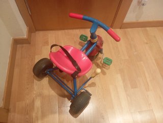 Triciclo infantil rosa y azul