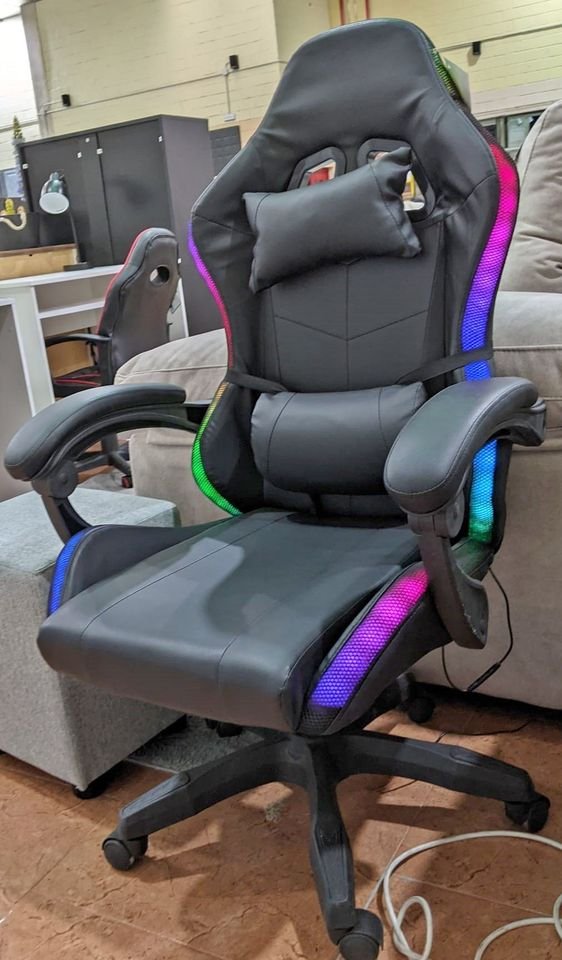 Silla Gaming Ergonómica LED Giratoria
