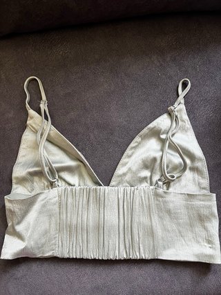 Top Zara plateado talla S