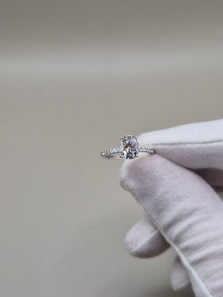 Anillo Solitario Óvalo 2ct Talla 14