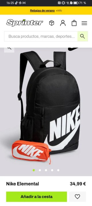 Mochila Nike Elemental sin estrenar