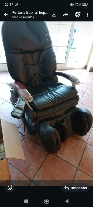 Sofá Masaje Cuero Antiguo