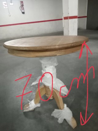 Mesa auxiliar redonda madera maciza