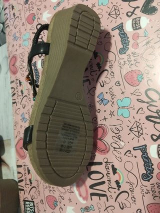 Sandalias negras y multicolor talla 37