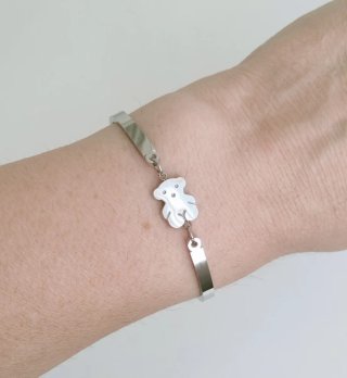 Pulsera acero perla.