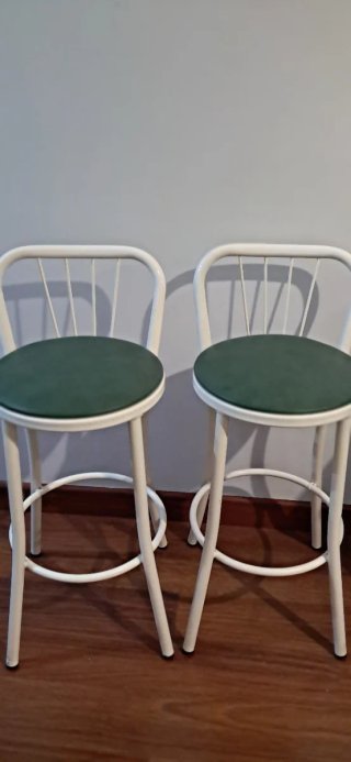 Juego de 2 sillas altas metal verde