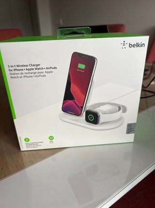 Cargador Inalámbrico Belkin iPhone, Watch, AirPods