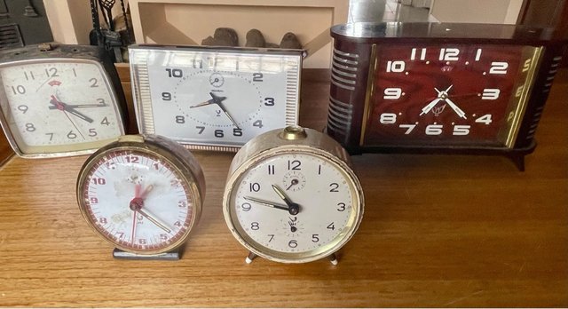 Lote 5 relojes despertador JAZ vintage cuerda