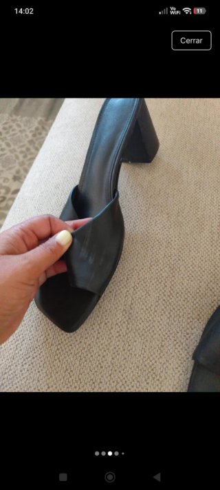 Mules negros tacón cuadrado