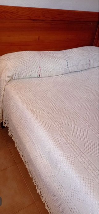 Colcha ganchillo 135cm marfil