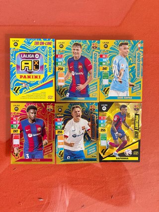 Lote cartas Panini LaLiga Premium Oro + Raphinha