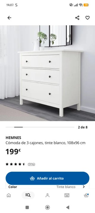 Cómoda Ikea Hemnes Blanca