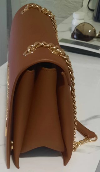 Bolso Moschino Marrón Dorado Como Nuevo