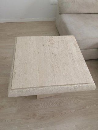 Mesa auxiliar de mármol Travertino
