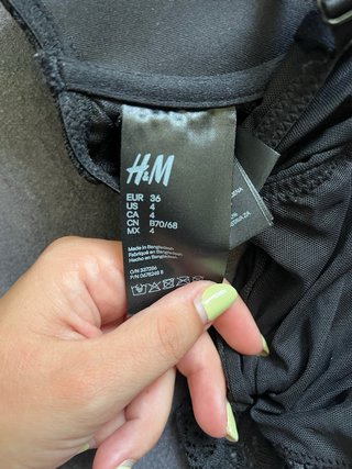 Body H&M Transparencias Encaje Negro