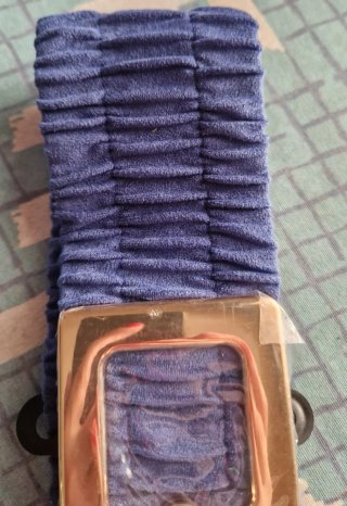 Cintura donna blu con fibbia dorata