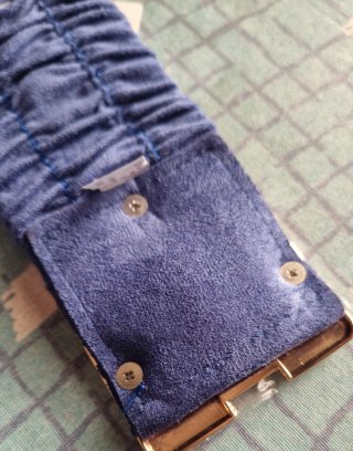 Cintura donna blu con fibbia dorata
