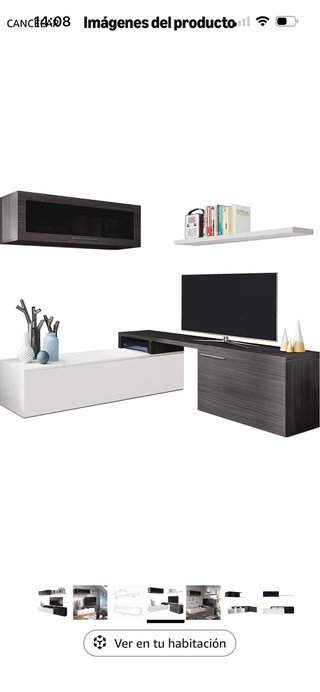 Mueble de Salón Habitdesign Blanco/Gris