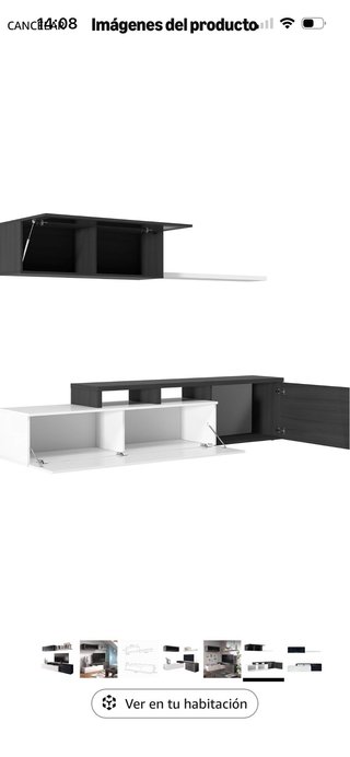 Mueble de Salón Habitdesign Blanco/Gris