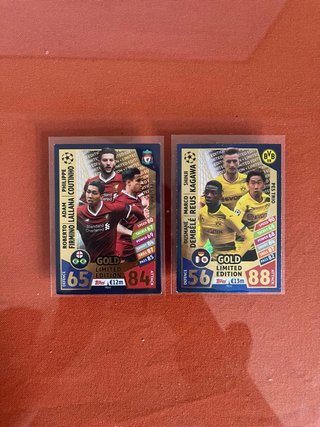 Pack 3 cartas fútbol Topps Liverpool y Dortmund