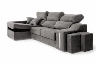 Sofá modular gris tela