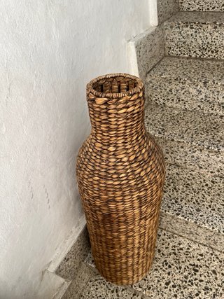 2 Jarrones de ratán natural