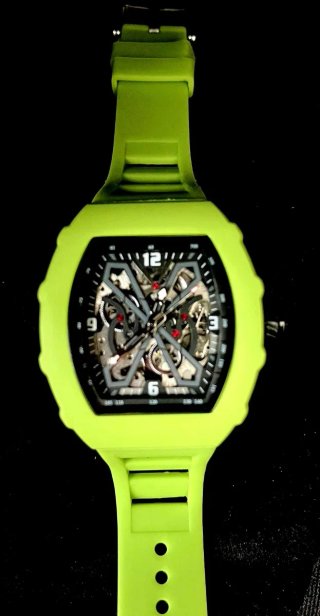 Reloj Automático Hombre Esqueleto Verde