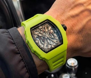 Reloj Automático Hombre Esqueleto Verde