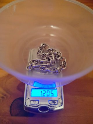 Pulsera Plata 925 Maciza Eslabones. Cierre Toggle