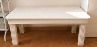 Mesa de centro de salón ratán blanca