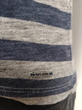 Camiseta Pepe Jeans Rayas Azul/Gris Talla L