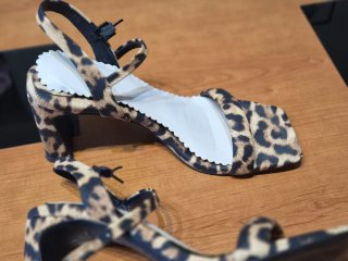 Sandalias Animal Print Tacón
