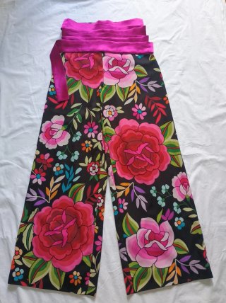 Pantalón Palazzo elegante, estampado flores.23