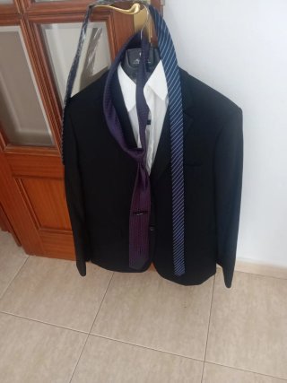 Traje de boda negro+zapatillas florentino 41-42