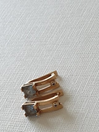 Pendientes Oro 585 Topacio Azul y Circonita