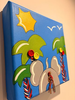 Cuadro infantil elefante 3D 20x20 cm