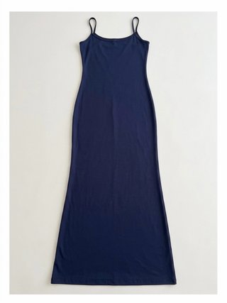 Vestido largo azul de tirantes