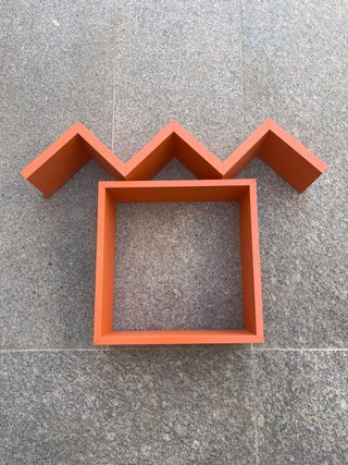Estantería Zigzag y Cuadrada Naranja