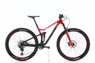 Bicicleta Montaña Doble Suspensión Roja y Negro