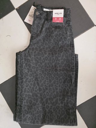Pantalones Lefties Wide Leg Leopardo Talla 34