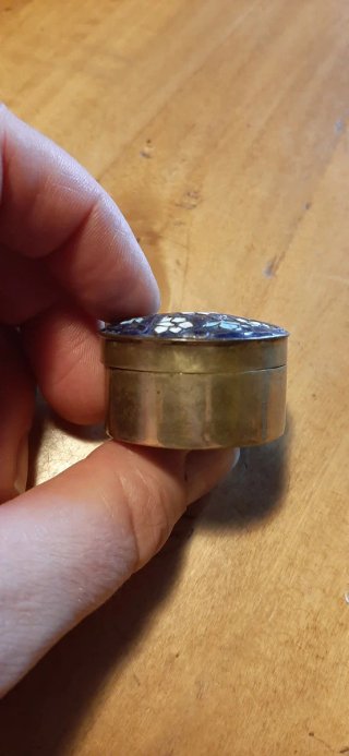 Portapillole vintage scatoletta metallo cloisonné