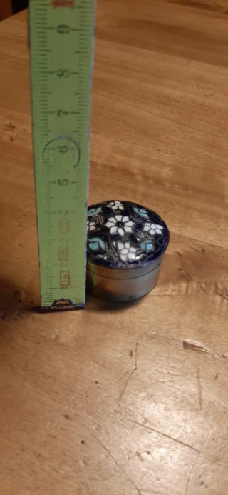 Portapillole vintage scatoletta metallo cloisonné