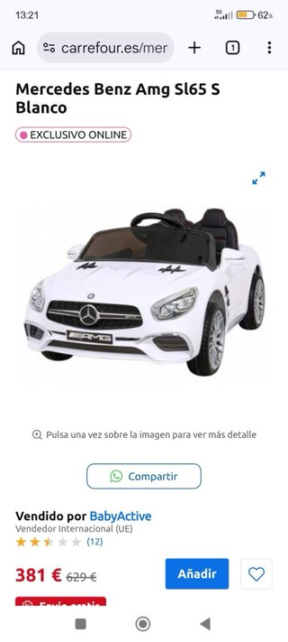 Coche Batería Niño Mercedes AMG
