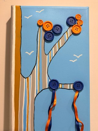Cuadro infantil lienzo 3D búho 50x20