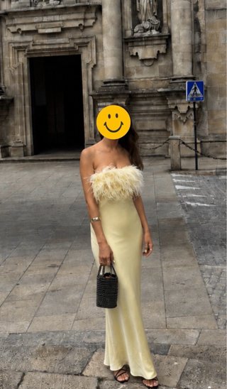 Vestido amarillo largo boda