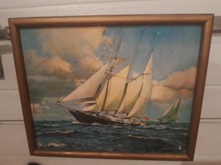 Cuadro antiguo velero